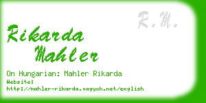 rikarda mahler business card